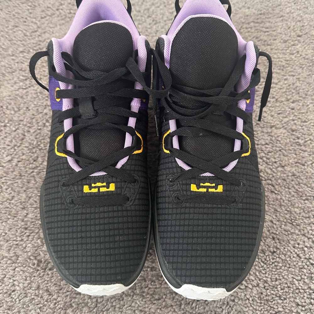 Black and Purple LeBron sneakers